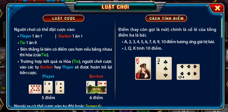 Hướng Dẫn Chơi Baccarat Super 6 Tại Gem88 Với Tỷ Lệ Thắng Lớn