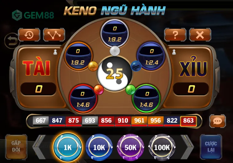 Cách Chơi Keno Ngũ Hành Tại Gem88 Trực Tuyến Đạt Tỷ Lệ Thắng Cao