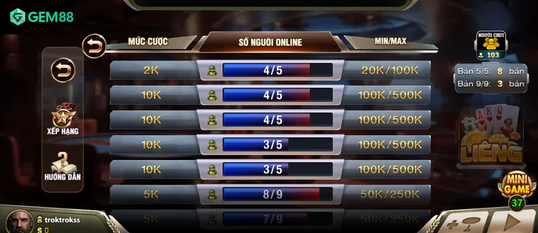 Trải Nghiệm Đỉnh Cao Liêng Tại Gem88 Trực Tuyến Đẳng Cấp Sang Trọng Uy Tín
