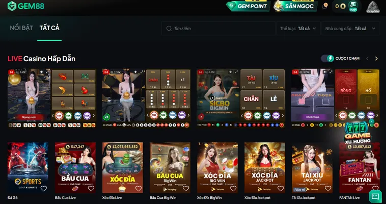 Sảnh Live Casino Gem88 Với Dealer Trực Tuyến Đẳng Cấp Sang Trọng