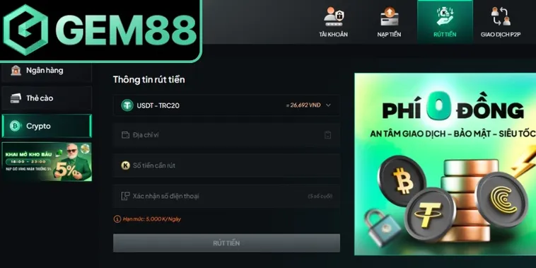 Rút Tiền Gem88 Hướng Dẫn Quy Trình Giao Dịch Nhanh Chóng An Toàn