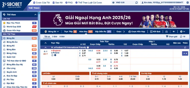 Hướng Dẫn Cá Cược Thể Thao SBO Sports Tại Gem88 Chi Tiết Nhất