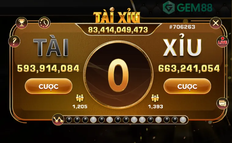 Tài Xỉu Live Tại Gem88 Hướng Dẫn Cách Chơi Và Chiến Thuật Thắng Lớn
